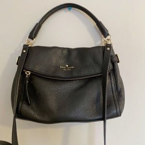 Kate Spade Black pebble leather Crossbody Purse